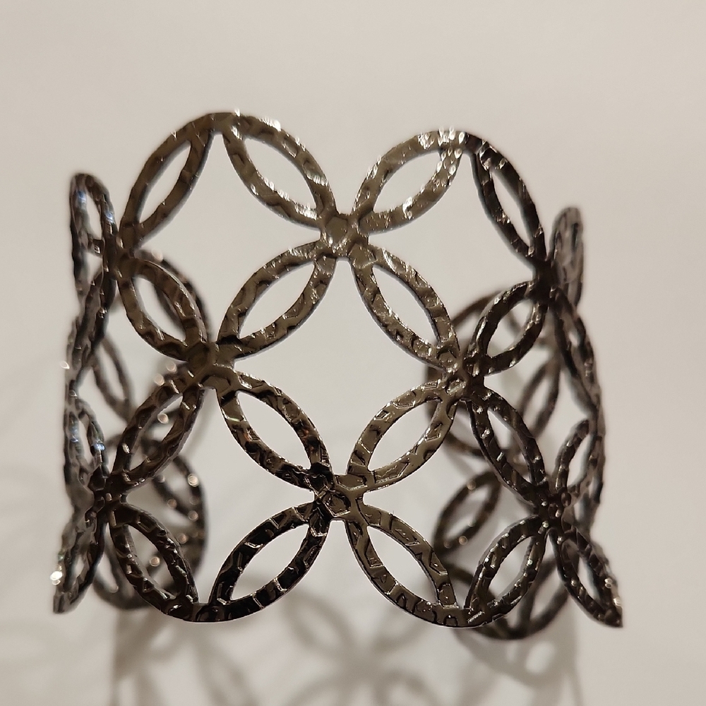 Silver Openwork Cuff Bracelet